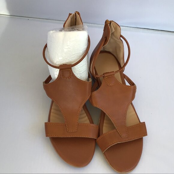 Gladiator Wedge Women's Sandal Brown size 7M - Picture 3 of 5